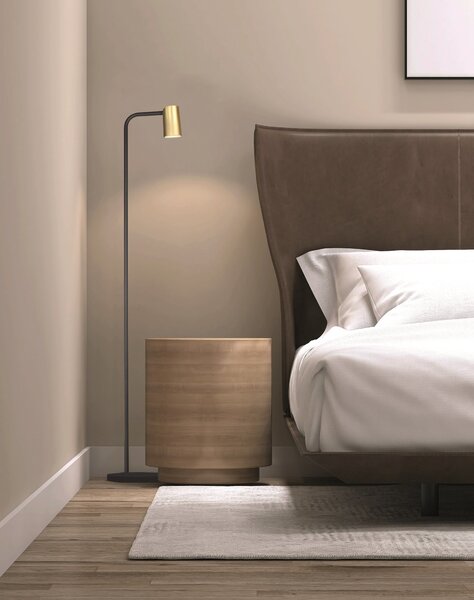 Mantra 8493 Sal, stojací lampa s otočnou hlavou 1xGU10, černá/zlatá, výška 123,5cm