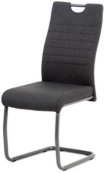 Jídelní židle, šedá látka, kov matná antracit DCL-417 GREY2