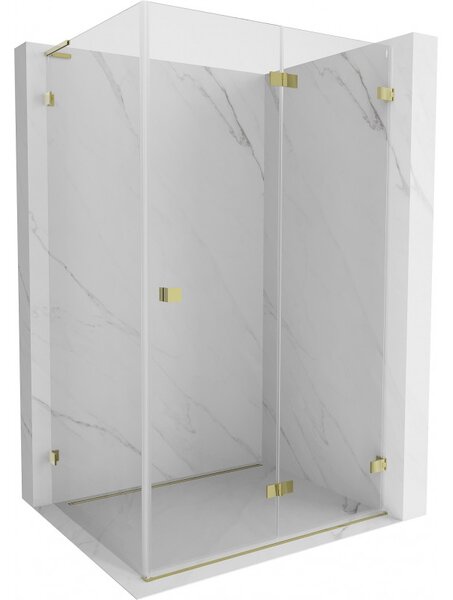 Mexen Lunar-F L, sprchový kout pravý 80 x 70 cm, 8mm čiré sklo, zlatý profil, 836L-080-070-50-00-P