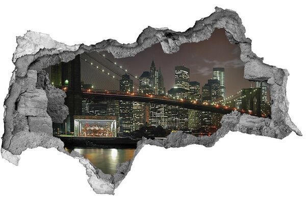 Fototapeta díra na zeď 3D New York noc nd-b-74924672