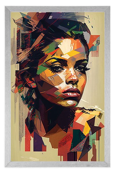Plakát půvab ženy v patchwork designu