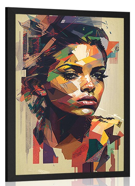 Plakát půvab ženy v patchwork designu