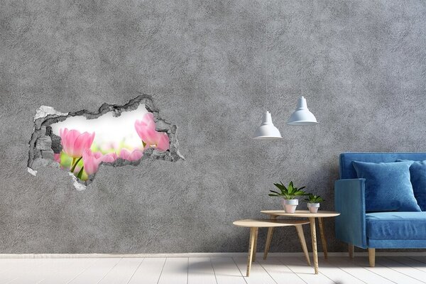 Samolepící díra nálepka Růžové tulipány nd-b-76412458