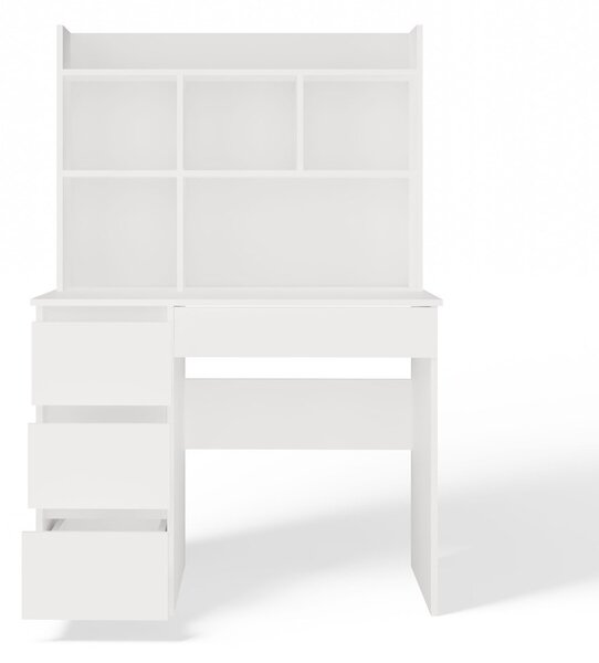 TP Living Psací stůl s nástavbou MIJAS levý matně bílý