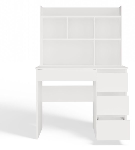 TP Living Psací stůl s nástavbou MIJAS pravý matně bílý