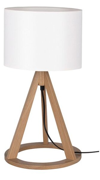 Britop 65123970 Konan, stolní lampa 1xE27 max.40W, dubové dřevo/bílý textil, výška 48cm