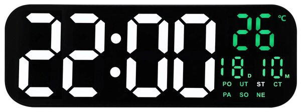 JVD DH9016.3 - Digitální stále svítící hodiny s datumem a dnem v týdnu v češtině