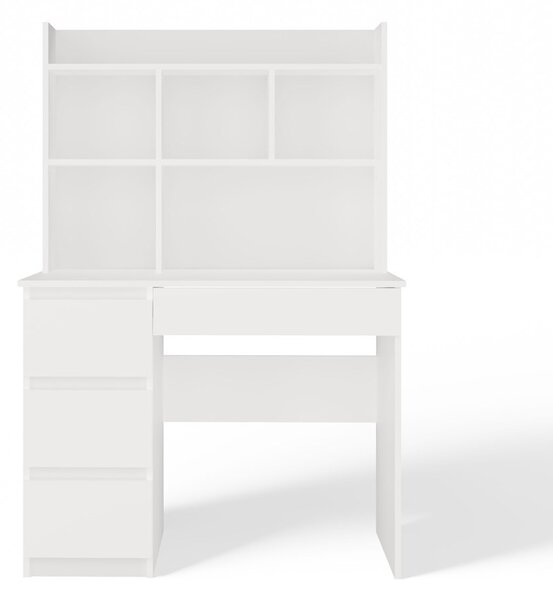 TP Living Psací stůl s nástavbou MIJAS levý matně bílý