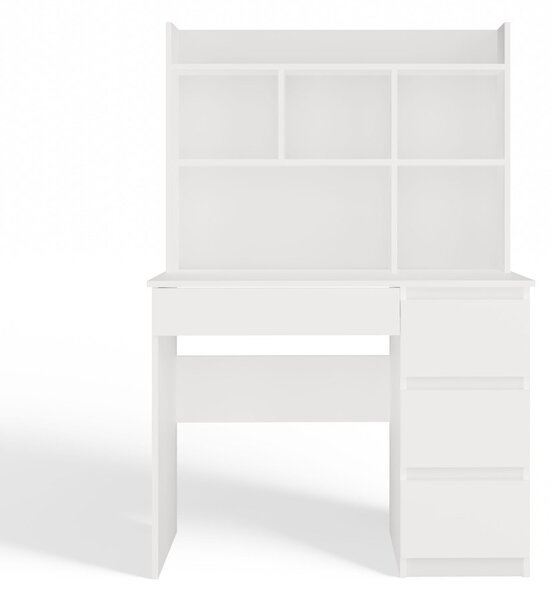 TP Living Psací stůl s nástavbou MIJAS pravý matně bílý