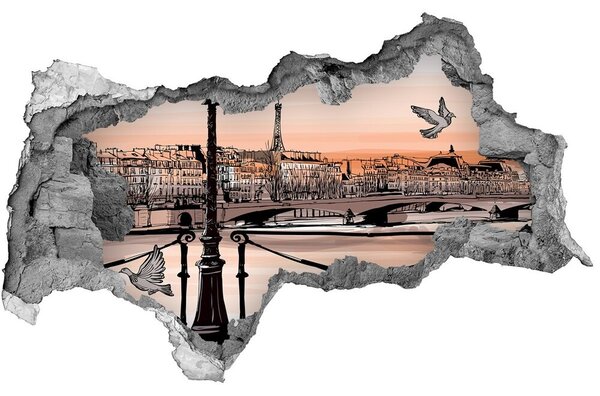 Fototapeta díra na zeď 3D Soumrak v Paříži nd-b-77436218
