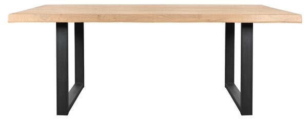 Jídelní stůl AMAYA UN dub/kov, 180 cm, přírodní hrana