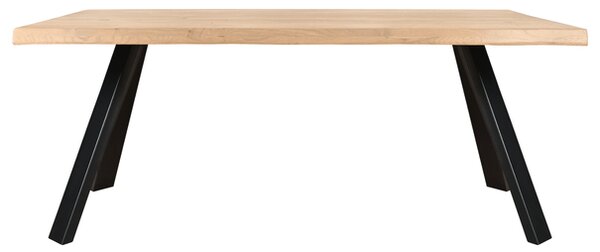 Jídelní stůl AMAYA LN dub/kov, šířka 220 cm, přírodní hrany
