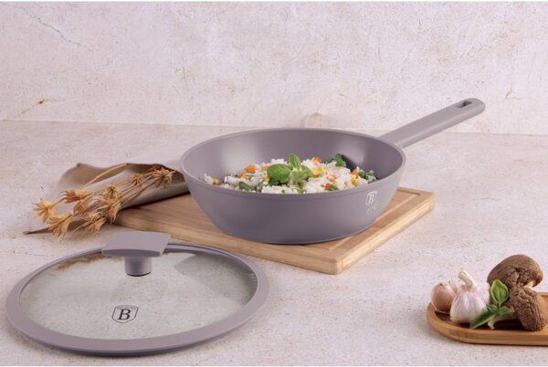 Pánev hluboká s titanovým povrchem a poklicí 24 cm Taupe Collection