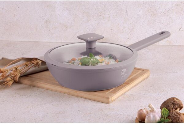 Pánev hluboká s titanovým povrchem a poklicí 24 cm Taupe Collection
