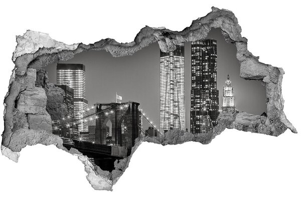 Fototapeta díra na zeď 3D Manhattan noc nd-b-80201482