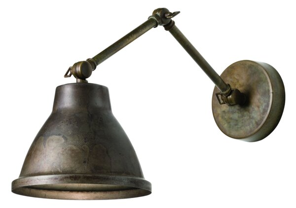 Il Fanale 269.05.OF Loft, industriální nástěnné svítidlo z mosazi a železa, 1x46W E27, prům. 22cm