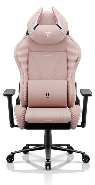 Růžová látková herní židle X-Horn 2.0 Rainbow Pink, Normal