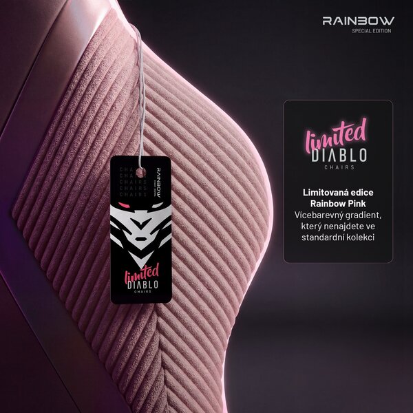 Růžová látková herní židle X-Horn 2.0 Rainbow Pink, Normal