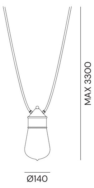 Il Fanale 270.02.ORT Drop, závěsné svítidlo pro systém Drop, 1x57W E27, staromosaz, prům. 14cm, IP55