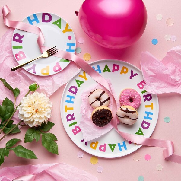 HAPPY BIRTHDAY Talíř na dort 32 cm - mix