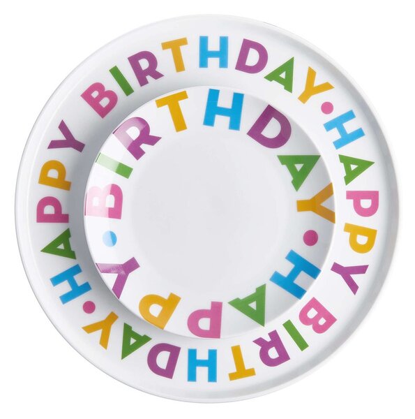 HAPPY BIRTHDAY Talíř na dort 32 cm - mix