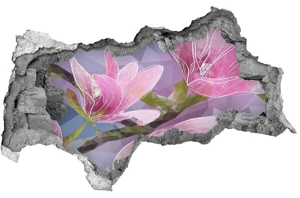 3D díra na zeď Růžová magnolie nd-b-83196443