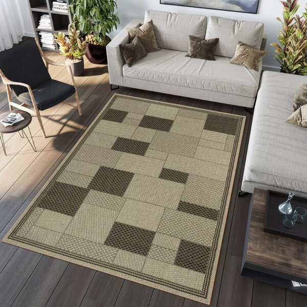 Makro Abra Kusový koberec venkovní Sisal CORDA 1022 1 232 Geometrický béžový hnědý Rozměr: 60x200 cm