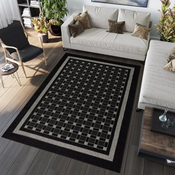 Makro Abra Kusový koberec venkovní Sisal CORDA 1013 1 555 Geometrický tmavě hnědý Rozměr: 60x100 cm