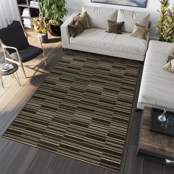 Makro Abra Kusový koberec venkovní Sisal CORDA 1032 1 323 Proužky hnědý béžový Rozměr: 60x200 cm