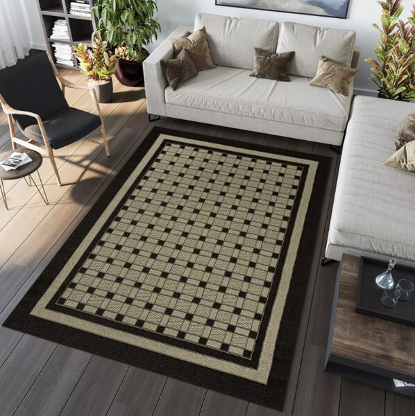 Makro Abra Kusový koberec venkovní Sisal CORDA 1013 1 424 Geometrický béžový hnědý Rozměr: 60x100 cm