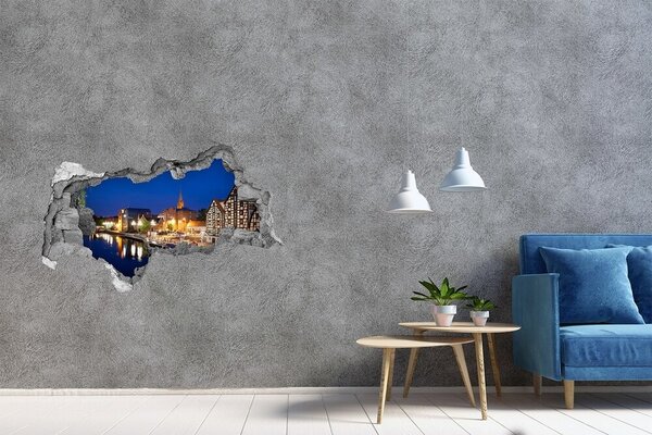 Fototapeta díra na zeď 3D Bydhošť noc nd-b-85031918