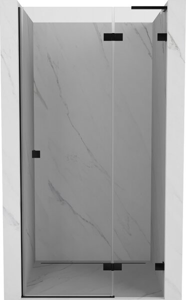 Mexen, Mexen Lunar L výklopné pravé sprchové dveře 70 cm, transparentní, černé - 834L-070-000-70-00-P