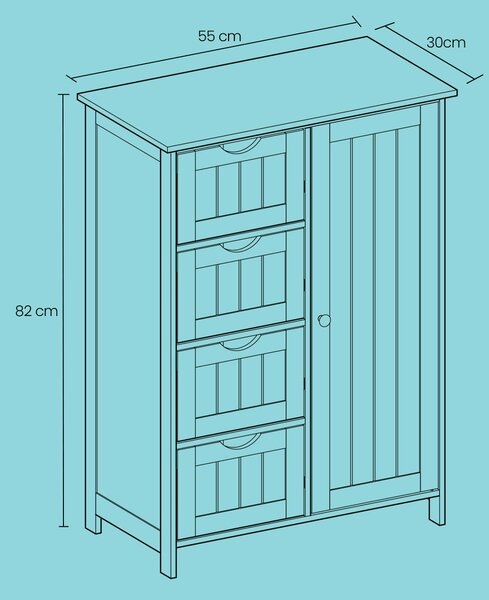 MIDI SKŘÍŇKA, bílá, 55/82/30 cm MID.YOU - Koupelnové série, Online Only