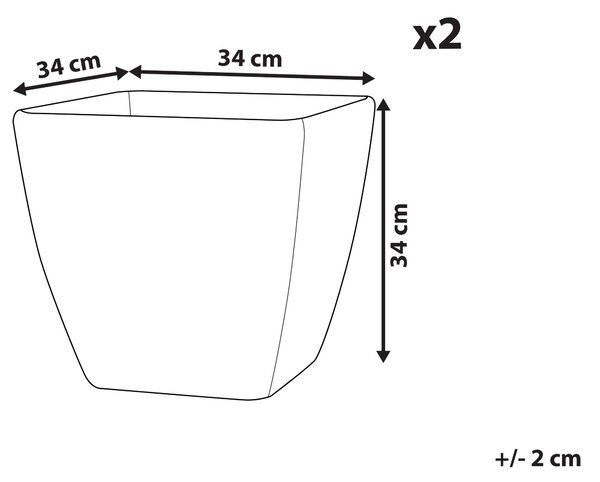 Sada 2 květináčů ZELI 34 cm Tmavě šedá