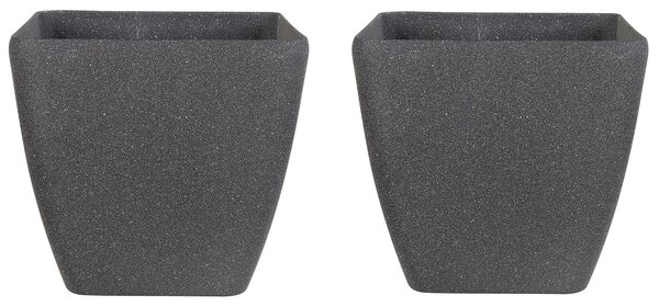 Sada 2 květináčů ZELI 34 cm Tmavě šedá