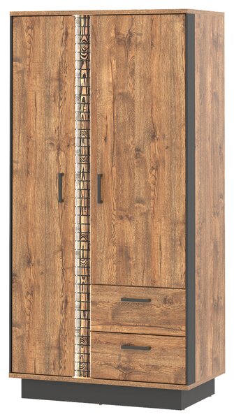 VYSOKÁ KOMODA, černá, barvy dubu, 94,5/192/54 cm MID.YOU - Online Only obývací stěny, Online Only