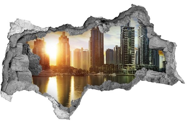 Fototapeta díra na zeď 3D Dubaj západ slunce nd-b-86065088
