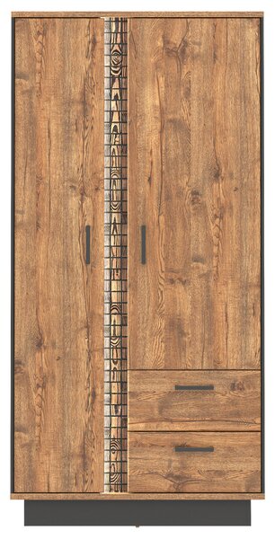VYSOKÁ KOMODA, černá, barvy dubu, 94,5/192/54 cm MID.YOU - Online Only obývací stěny, Online Only
