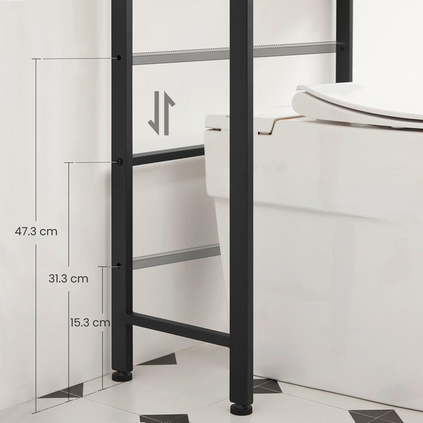 SKŘÍŇKA NAD PRAČKU, hnědá, černá, 63/165/25 cm MID.YOU - Online Only koupelnové skříňky, Online Only