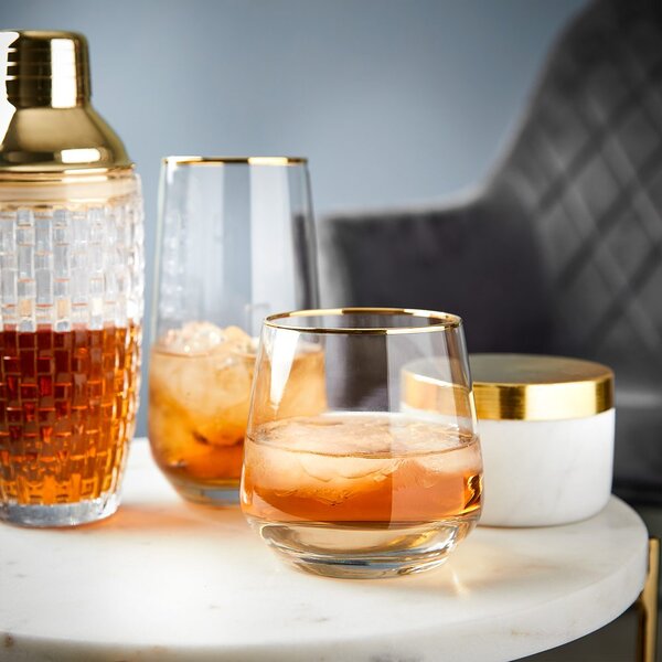 TOUCH OF GOLD Sklenice se zlatým okrajem 345 ml