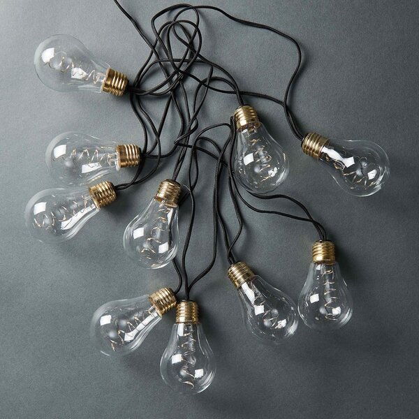 BULB LIGHTS Světelný řetěz žárovky 10 světel - černá