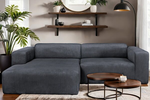 ROHOVÁ SEDAČKA, textil, barvy grafitu P & B - Sedací soupravy, Online Only