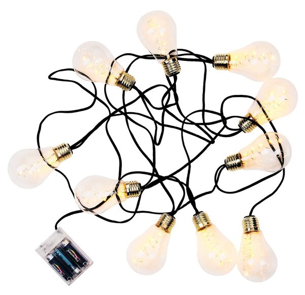 BULB LIGHTS Světelný řetěz žárovky 10 světel - černá