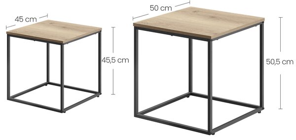 Sada 2ks konferenčních stolků QUADRO, dekor dub sonoma