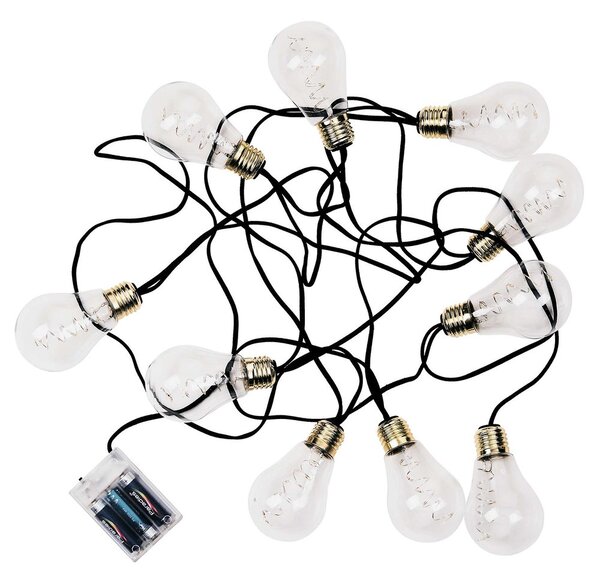 BULB LIGHTS Světelný řetěz žárovky 10 světel - černá