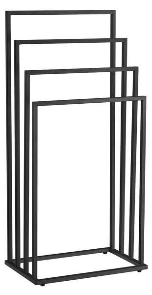 Stojan na ručníky LINESTRO kovový se 4 rameny 93x45cm, černý