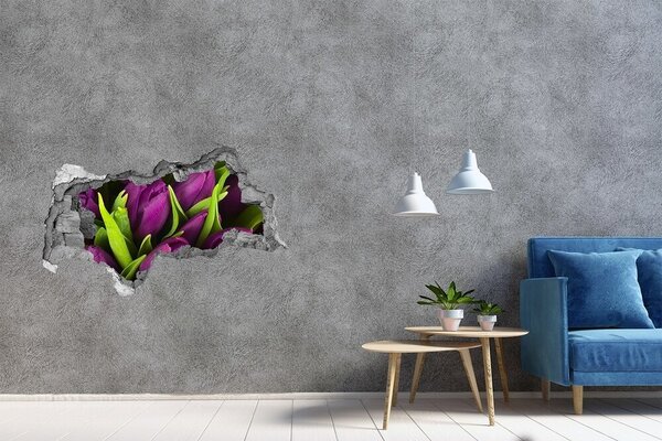 Samolepící díra nálepka Fialové tulipány nd-b-89975331