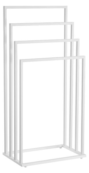 Stojan na ručníky LINESTRO kovový se 4 rameny 93x45cm, bílý