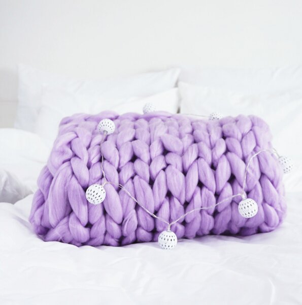 Pletená deka fialová 100 x 120 cm EMI