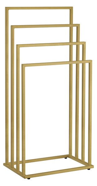 Stojan na ručníky LINESTRO kovový se 4 rameny 93x45cm, zlatý